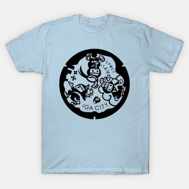 Iga City Drain Cover - Japan - Front print T-Shirt by nuthatchdesigns